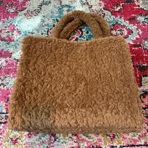 A New Day Brown Fuzzy Winter Tote EUC